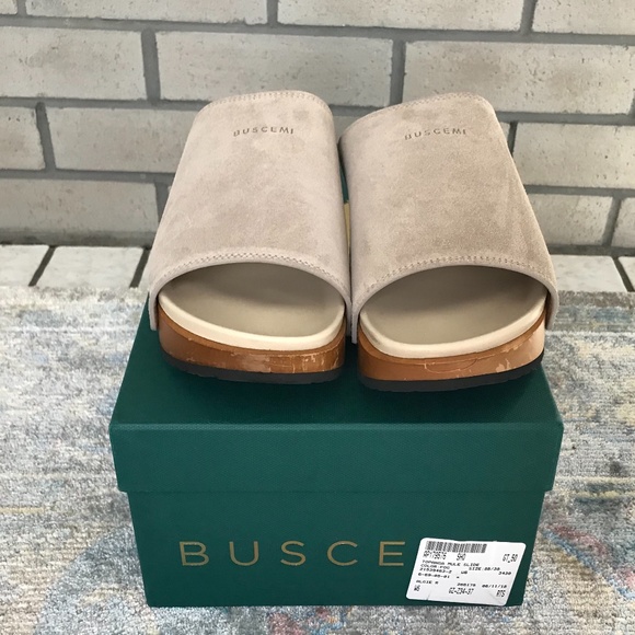 Buscemi Topanga Suede Slide Sandals - Picture 4 of 7